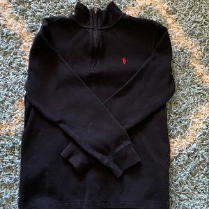 Black Polo 1/4 zip sweater kids L